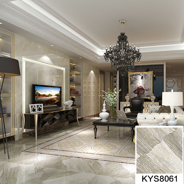 凯发K8国际全抛釉瓷砖天堡石KYS8061瓷砖客厅应用效果