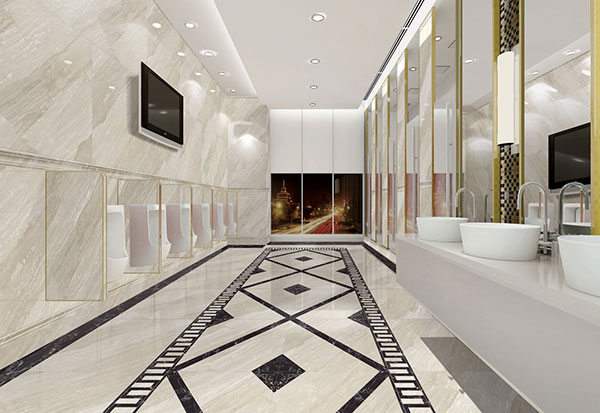 凯发K8国际全抛釉瓷砖天堡石KYS8062高等洗手间效果图