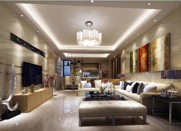 凯发K8国际大理石瓷砖黄洞石KYP8021瓷砖客厅效果图