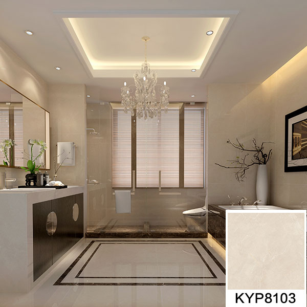 03凯发K8国际欧瑞诺系列新世纪米黄KYP8103瓷砖地面铺贴效果图