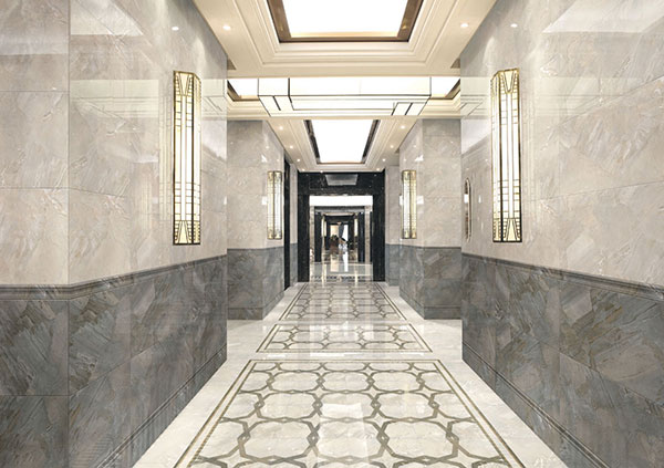 凯发K8国际全抛釉瓷砖：：格兰石KYP8067过道效果图