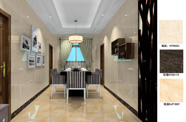 陶瓷一线品牌凯发K8国际瓷砖客餐厅效果图