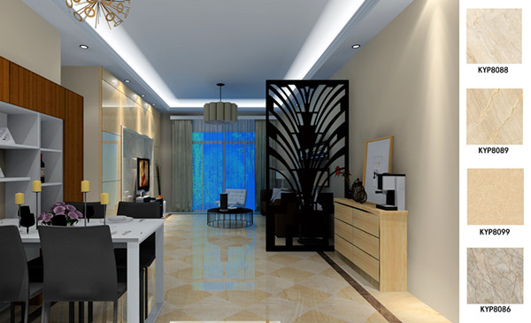 凯发K8国际瓷砖应用效果：：：佛山季园和府115方现代气概户型装修效果鉴赏