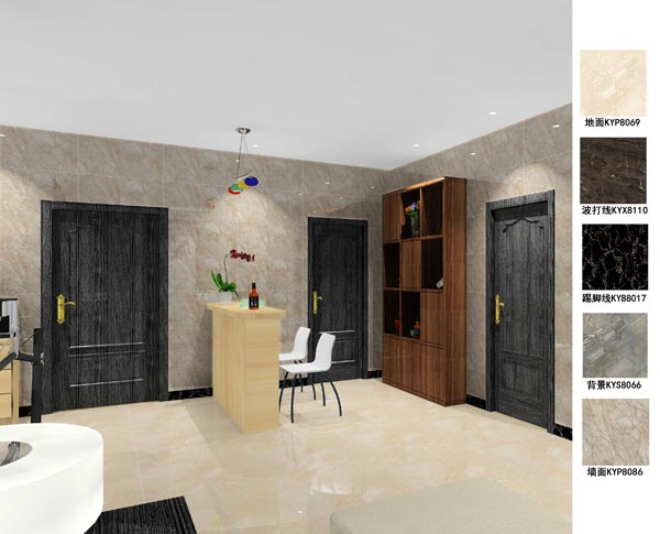 凯发K8国际瓷砖应用效果：徐州开元翡翠湾F户型装修效果鉴赏