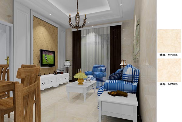 凯发K8国际瓷砖应用效果：：：徐州开元翡翠湾D户型装修效果鉴赏