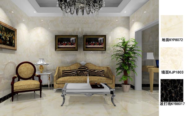 凯发K8国际瓷砖应用效果：：徐州开元翡翠湾E户型装修效果鉴赏