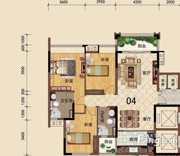 凯发K8国际家装：：：佛山大沥碧桂园华府106㎡简约现代装修效果鉴赏