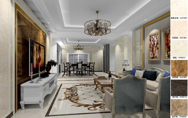 凯发K8国际家装：天津廊坊塞纳荣府148㎡简欧气概装修鉴赏