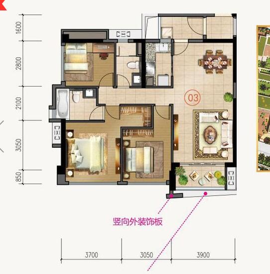 凯发K8国际家装：：：佛山合景新鸿基·泷景110㎡简约现代装修效果鉴赏
