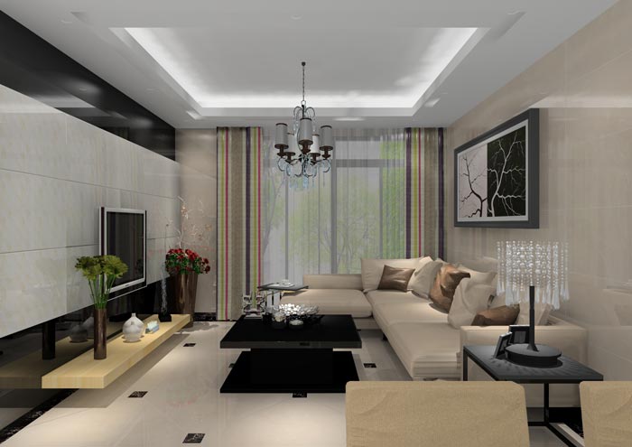 凯发K8国际家装：：：佛山合景新鸿基·泷景96㎡简约现代装修效果鉴赏