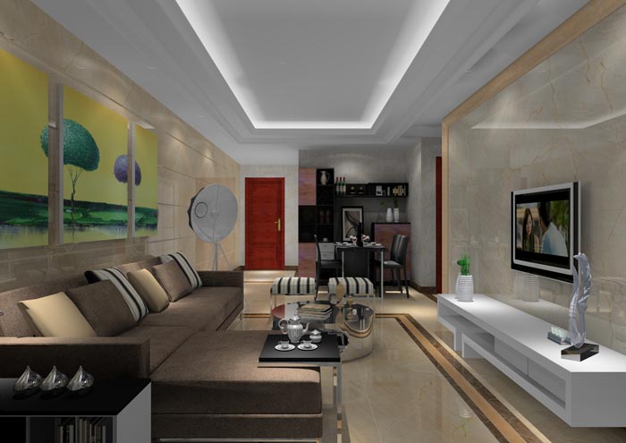 凯发K8国际家装：佛山丹灶桂丹颐景园74㎡简约现代装修效果鉴赏