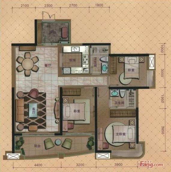 凯发K8国际家装：佛山桂丹颐景园127㎡简约现代装修效果鉴赏