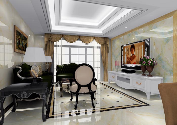 凯发K8国际家装：：佛山恒宝御龙湾128㎡的欧式气概装修鉴赏