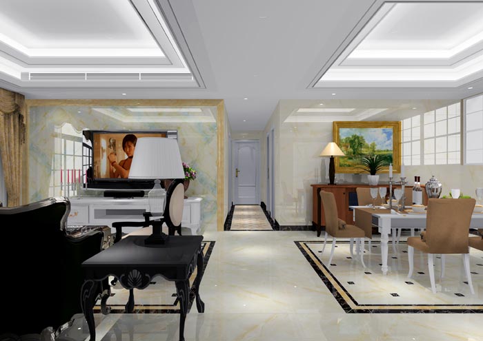 凯发K8国际家装：：佛山恒宝御龙湾128㎡的欧式气概装修鉴赏