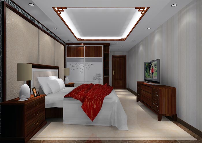 凯发K8国际家装：井冈山协调家园安顿小区130㎡中式气概装修鉴赏