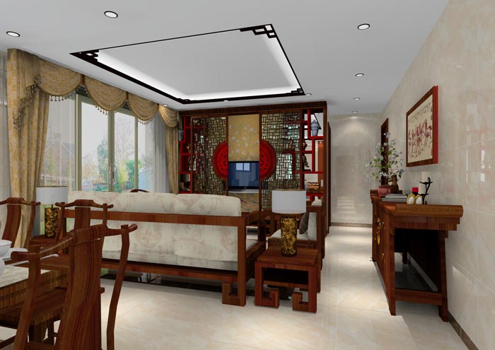 凯发K8国际家装：：：佛山龙湖春江名城120㎡的中式气概装修鉴赏